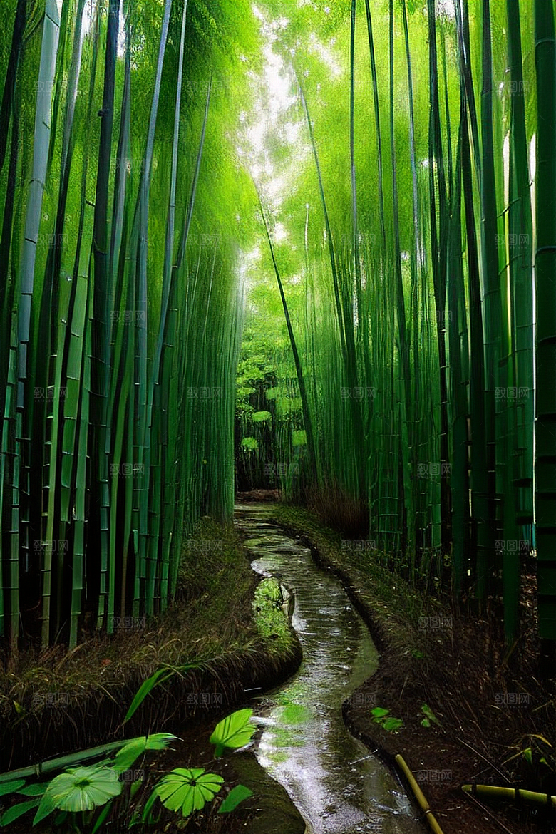 竹子的韧性的美景