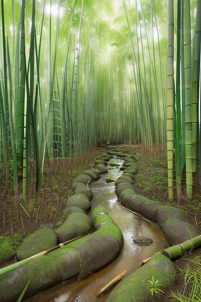 竹子的韧性的美景