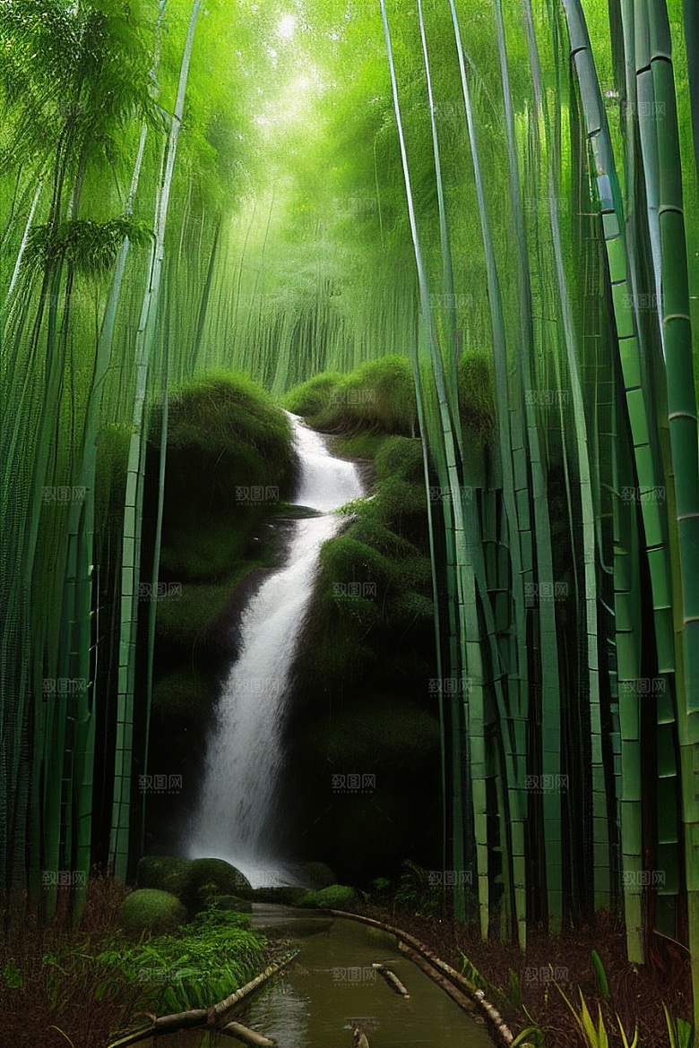 竹子的韧性的美景