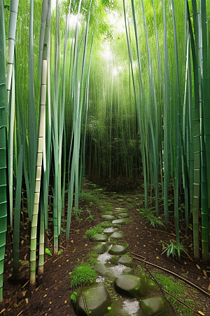 竹子的韧性的美景