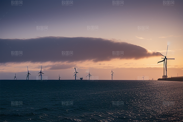 蓝色能源之舞海上大风车的未来画卷