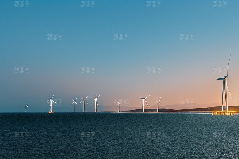 蓝色能源之舞海上大风车的未来画卷