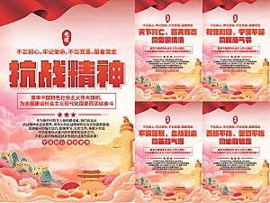 抗战精神党建海报