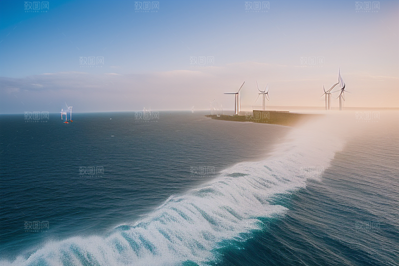 海上风能风车的海洋盛宴