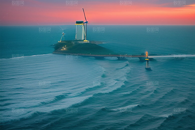 海上风能风车的海洋盛宴