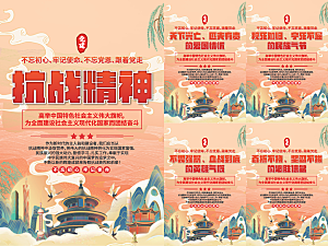 抗战精神党建海报系列