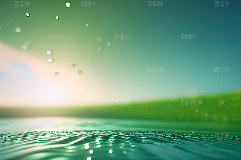 翠绿涟漪与清新的氛围