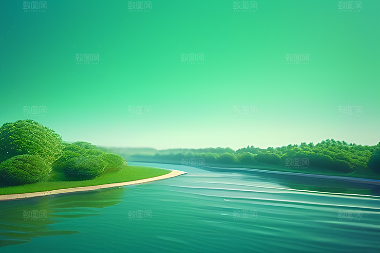 绿意缤纷的水珠绿叶背景
