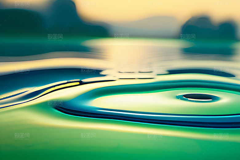 绿意缤纷的水珠绿叶背景