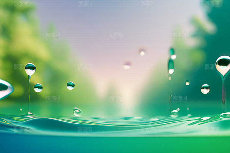 湿润滴落的微凉感受