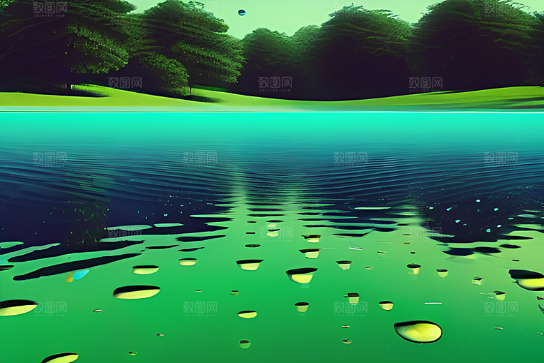 湿润滴落的微凉感受