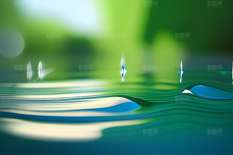 水滴绽放出多彩的光彩