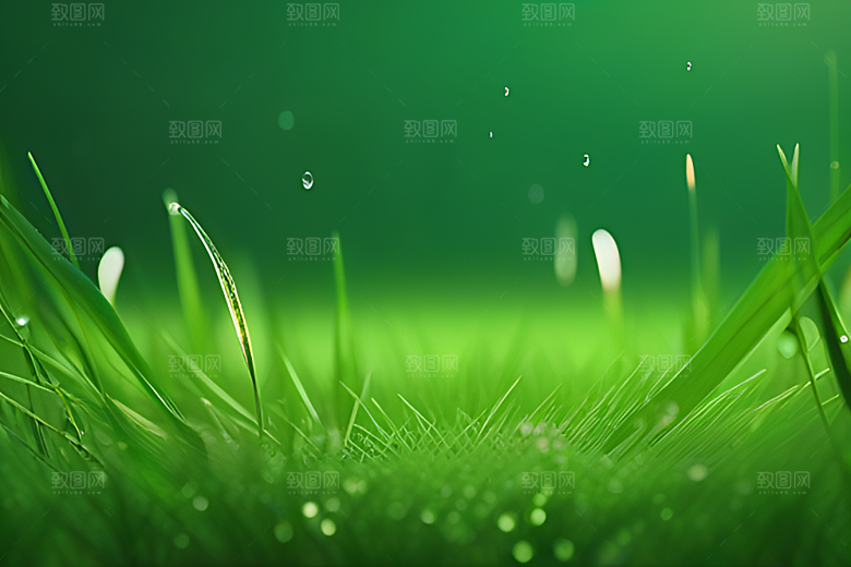 水滴在蓝天绿水中舞蹈