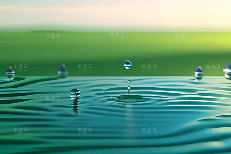 水滴绽放出多彩的光彩