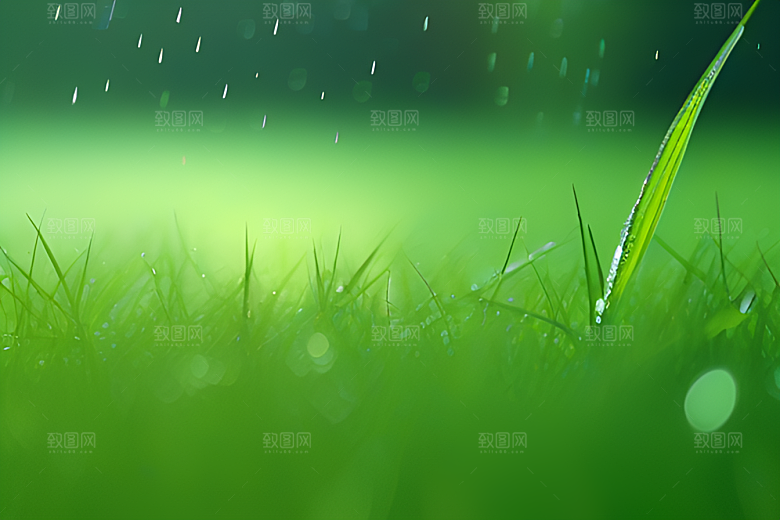 水滴在蓝天绿水中舞动