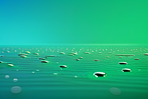 护眼真实感呈现的水滴照片绿色背景生机盎然