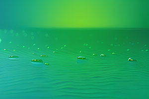 护眼真实感呈现的水滴照片绿色背景生机盎然