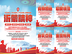 沂蒙精神党建海报