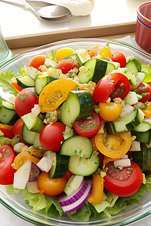 营养丰富的水果蔬菜沙拉