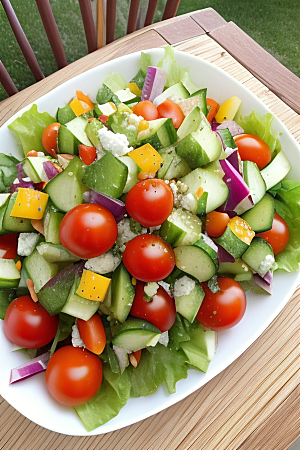 汇聚健康的水果蔬菜沙拉