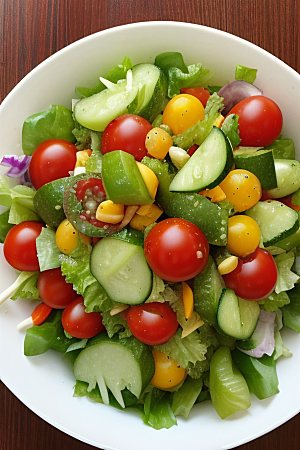 清新爽口的水果蔬菜沙拉