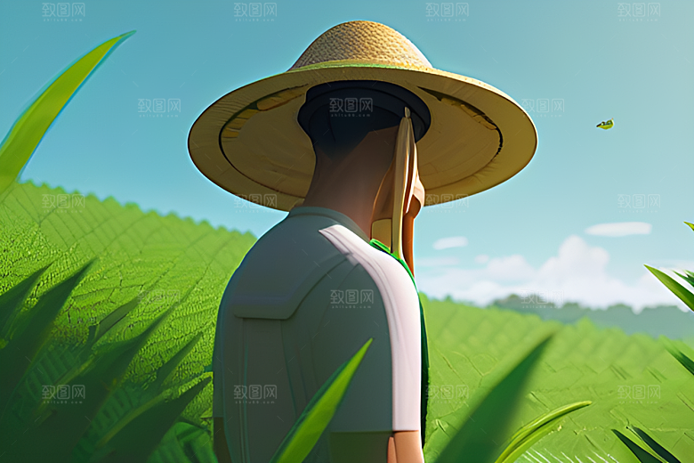 绿色植被下的农场画面
