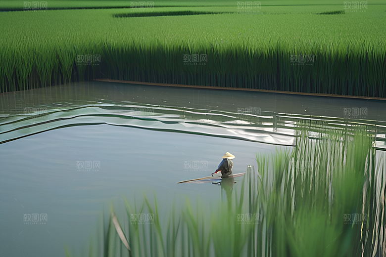 绿色植被下的农场画面