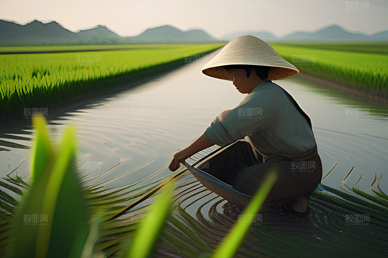 草帽农夫的农田生活