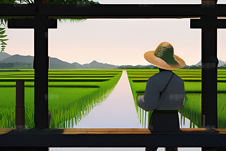 和谐自然的农田时光
