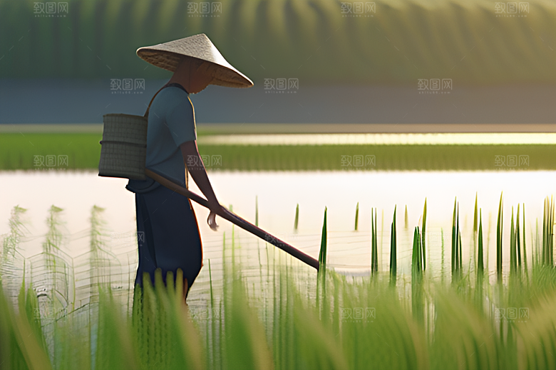 绿色植被下的农场景象