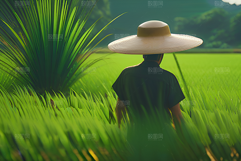 绿色植被下的农场景象