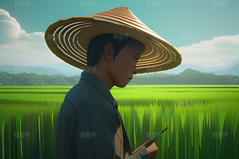 绿色植被下的农场景象