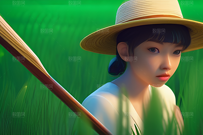 绿色植被下的农场景象