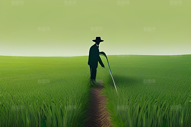 绿色植被下的农场景象