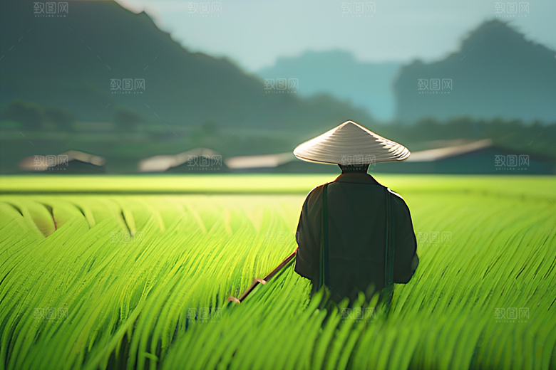 绿色植被下的农场景象
