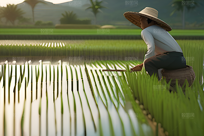 绿色植被下的农场景象