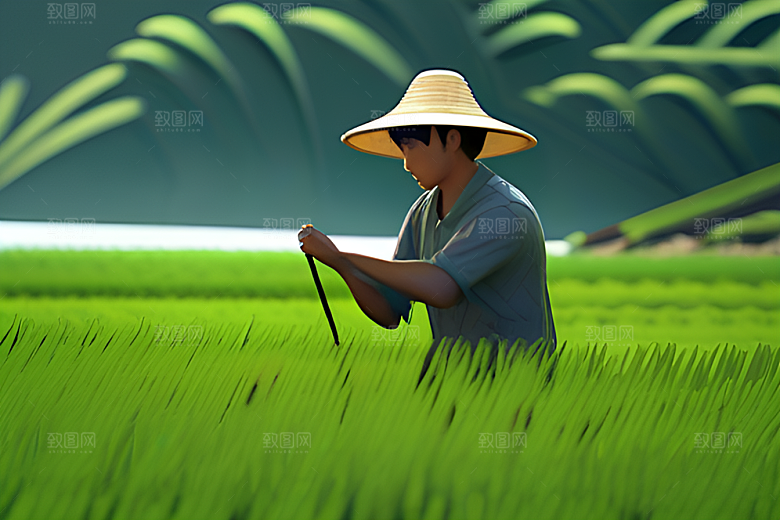 绿色植被下的农场景象