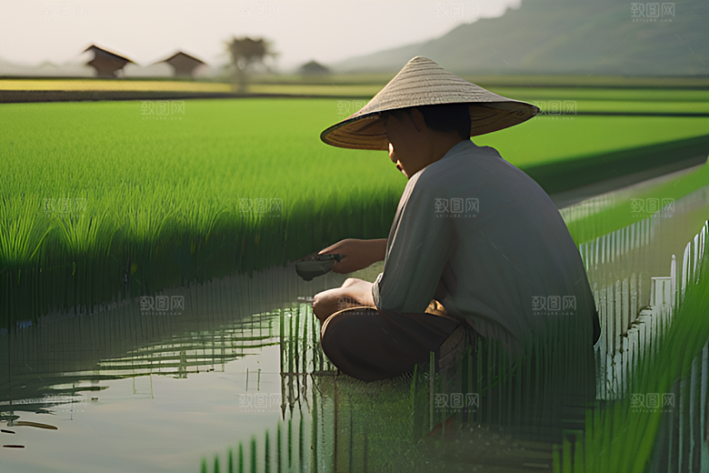 绿色植被下的农场景象