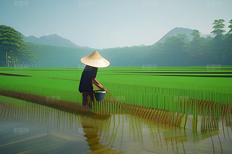 耕作于绿色世界中