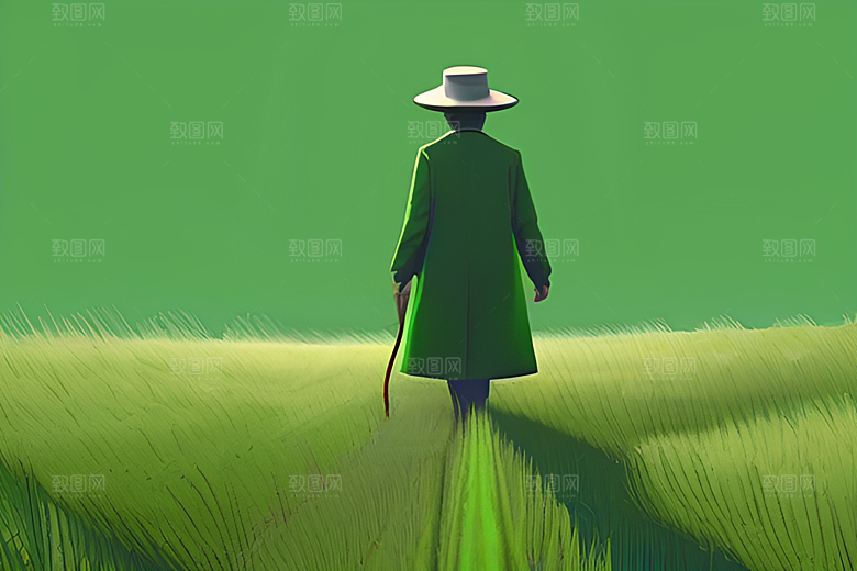 和谐自然的稻田画面