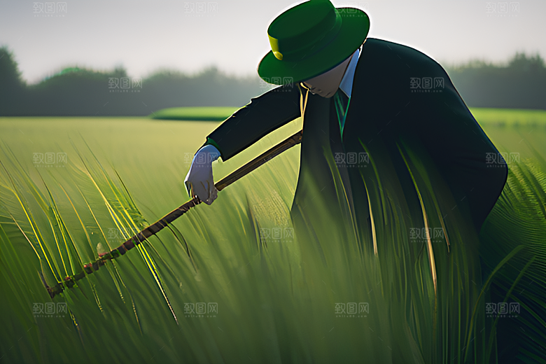 和谐自然的稻田画面