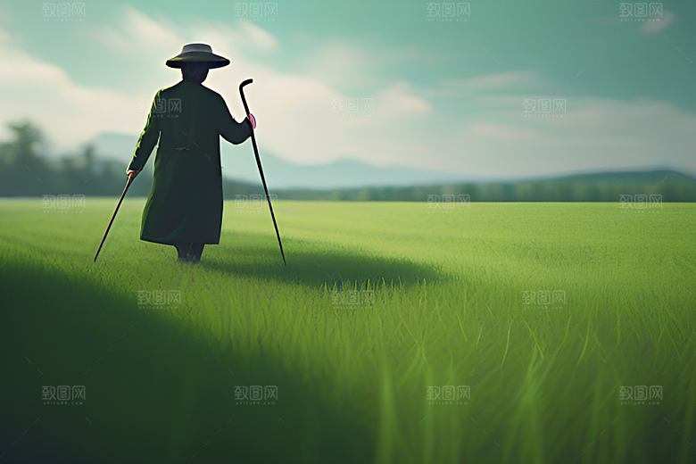 绿意盎然的农田景象
