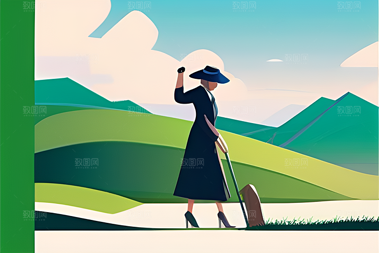 翠绿植物中的劳动者