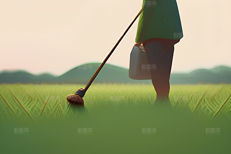 绿意盎然的农田景象