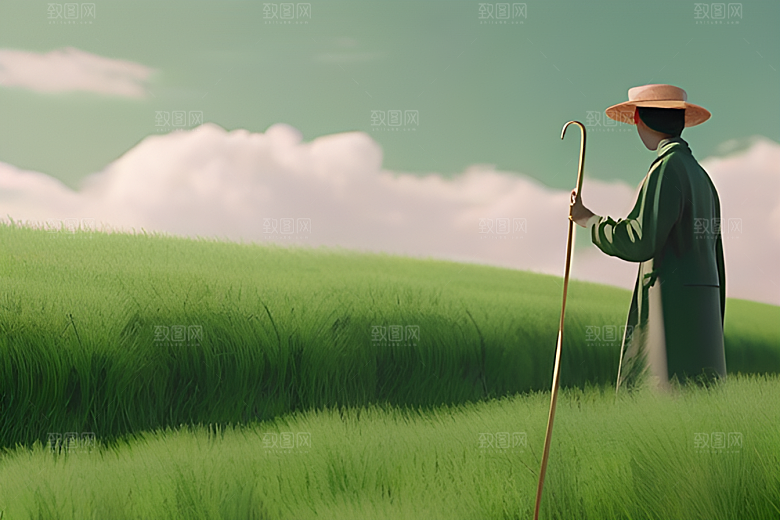 绿意盎然的农田景象
