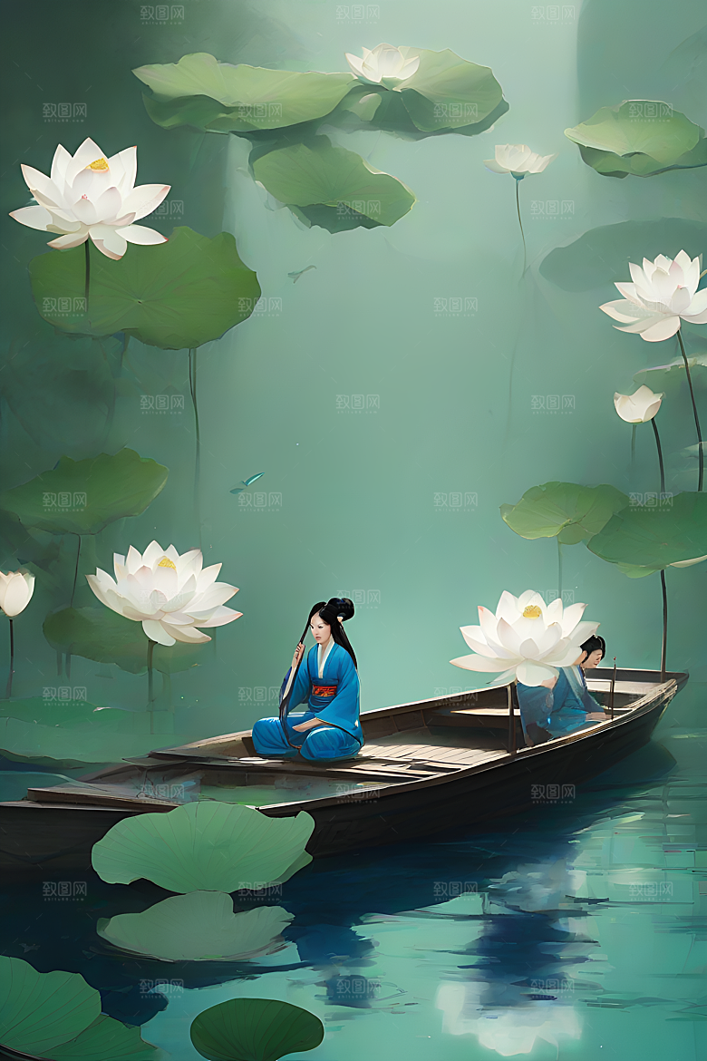 波光粼粼的水墨世界
