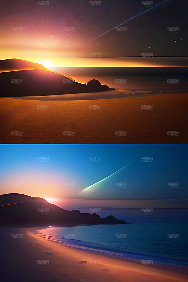 宁静湖面日落余晖真实拍摄的超宽视角