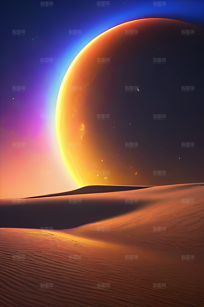 银色星空湖水下多彩云彩真实展现