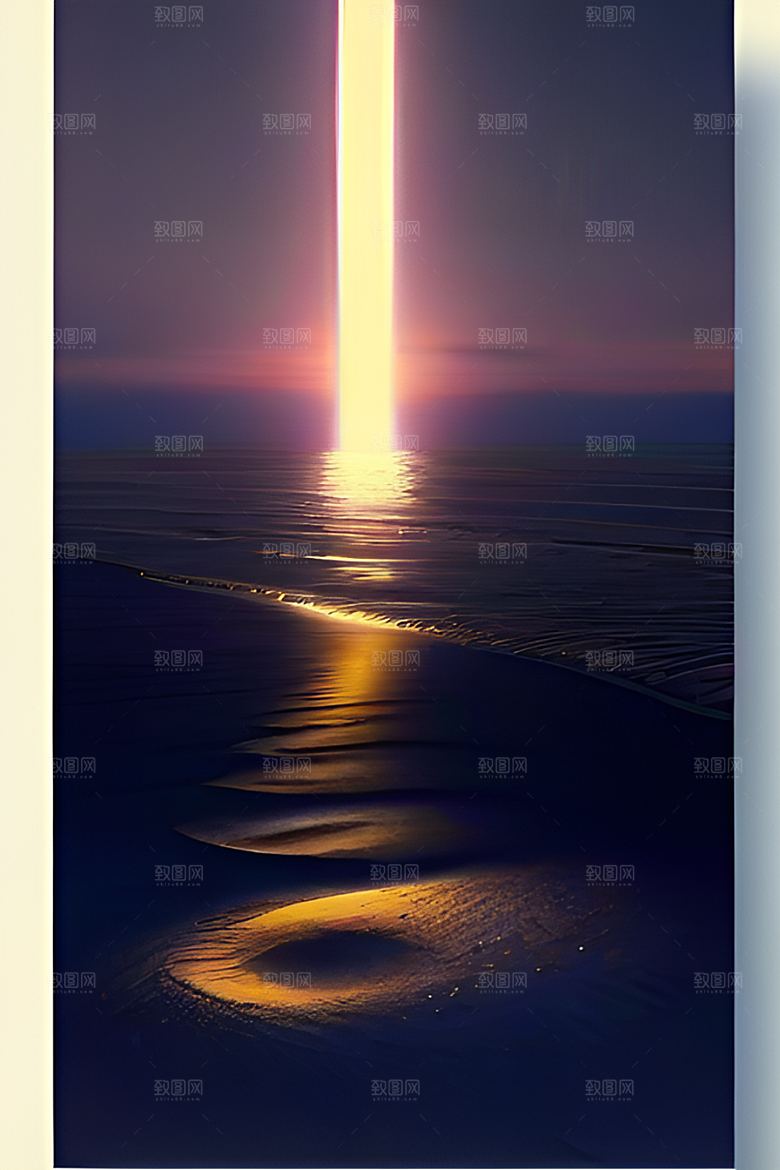 银色星空湖水下多彩云彩真实展现