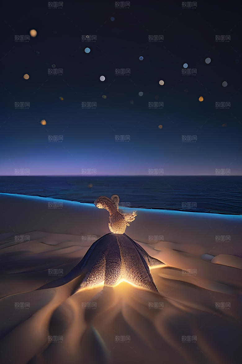 银色星空湖水下多彩云彩真实展现